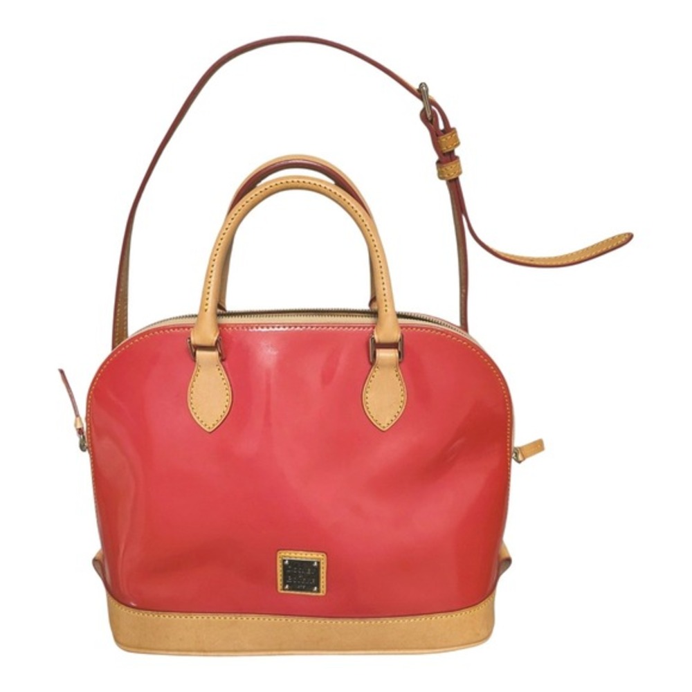 Dooney & Bourke Zip Zip Satchel‎ Crossbody Bag Coral Red Orange Patent Leather